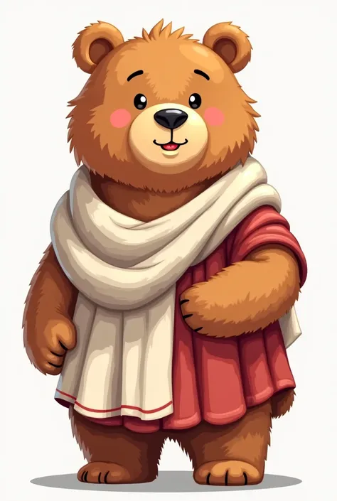 A bear as a graphic with Roman clothing The bear should be nice and sweet. without background,  because I want to use that for a T-shirt print. The bear should still be reputable.