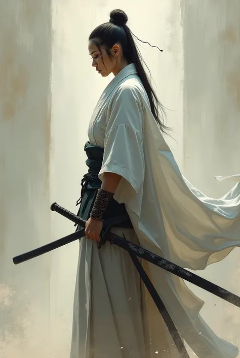 A breathtaking portrayal of the modern samurai spirit. Each detail, from the flowing robes to the poised katana, speaks to the balance of grace and power. Immerse yourself in the artistry of tradition reimagined.