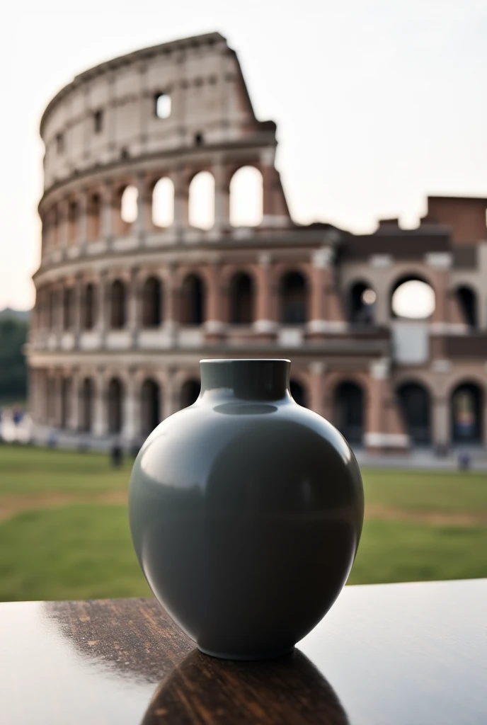 Vase 2102 gray with the Colosseum in the background