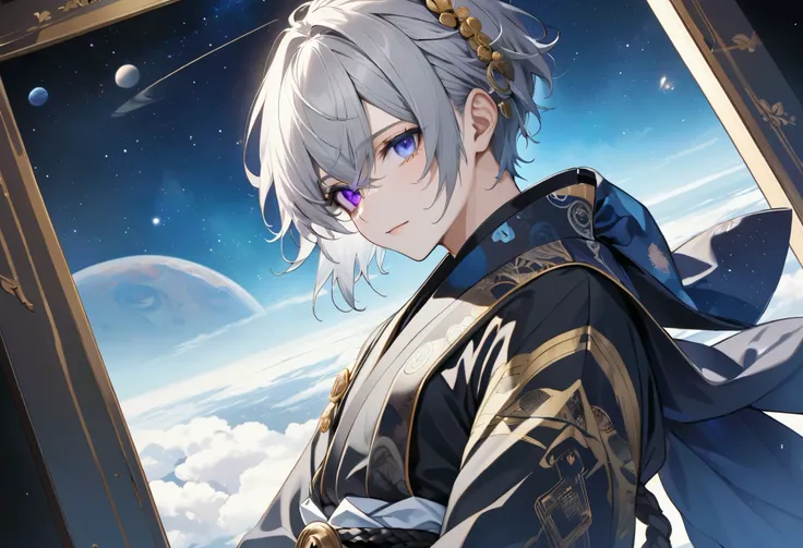 Eye color is purple,