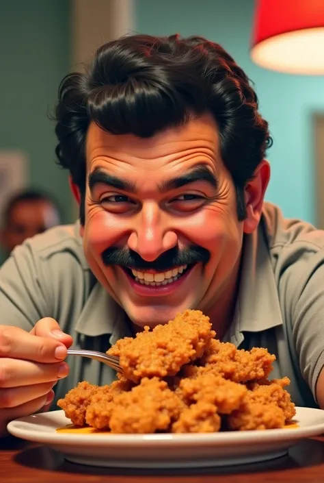 genial. Now,  one by Pablo Emilio Escobar, But eating fried chicken .