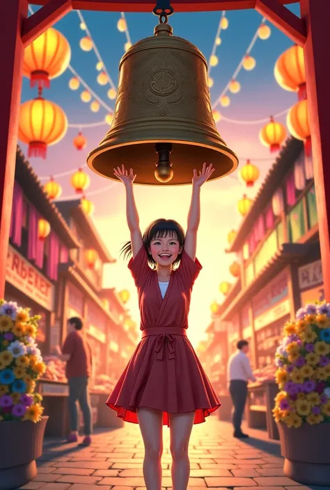  Ishihara Satomi happily ringing the bell on the first night
There are many stores around、Live action image generation 