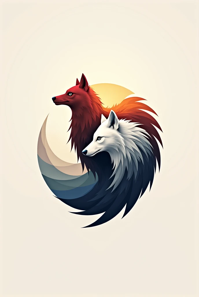 Loup et eagle pour un logo la couleur des deux animaux et noix et blanc 