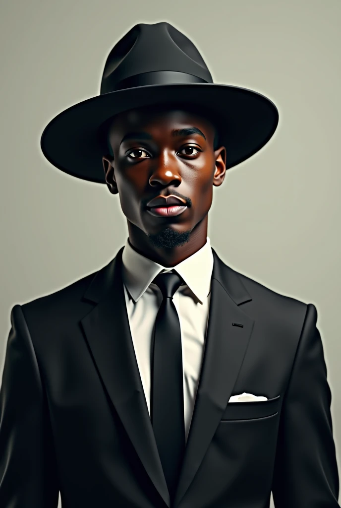 there is a man wearing a hat and a suit and tie, a digital rendering inspired by Abdullah Gërguri, reddit, hyperrealism, ice - t portrait, mohamed chahin, nft portrait, jemal shabazz, raden saleh, taken in the early 2020s, riyahd cassiem, full protrait