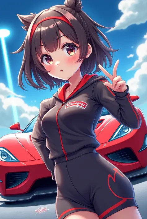 An anime girl fan of Koenigsegg