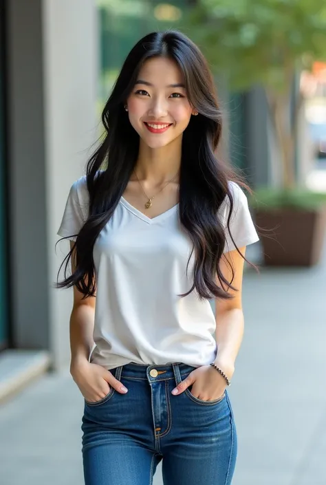 Chinese cute lady jeans me