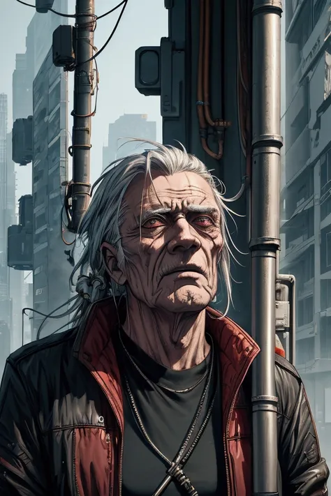 cyberpunk old man artist