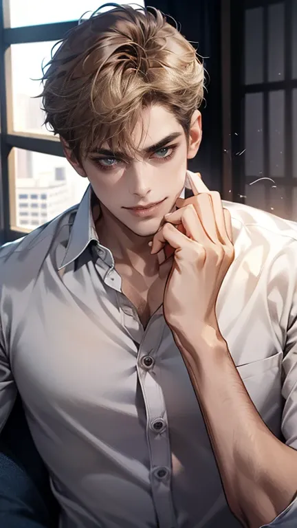 (tmasterpiece, high resolution, ultra - detailed:1.0), (1 male, masculine face, 31 years, CEO), Perfect male body, tall and strong, Adult male, Delicate eyes and delicate face, Extremely detailed CG, Unity 8k wallpaper, Complicated details, Detailed face, ...