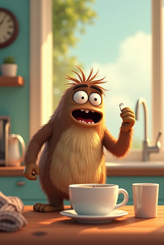 Concept:
The video begins with a groggy character stumbling into their kitchen early in the morning. They prepare their coffee and sit down to enjoy it. But as they lift the mug, the coffee suddenly sprouts tiny arms and legs!

The coffee, now a sassy litt...