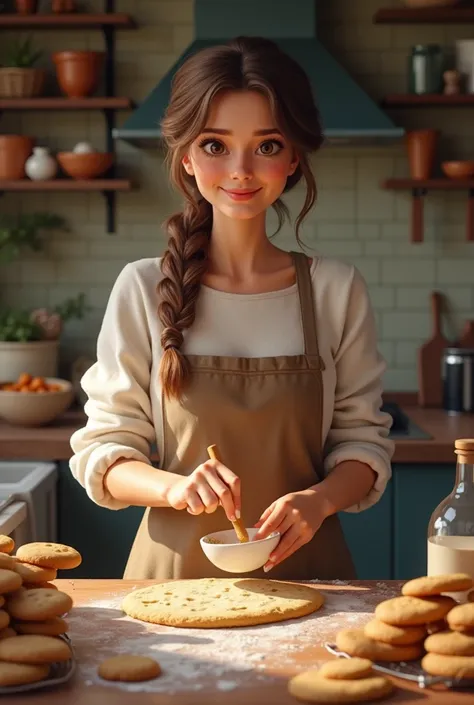 a woman making very delicious cookies