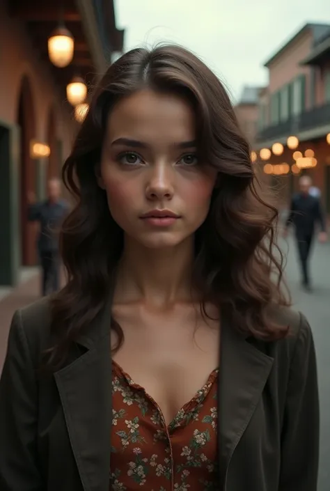 girl in New Orleans 1950 dark eyes wavy brown hair