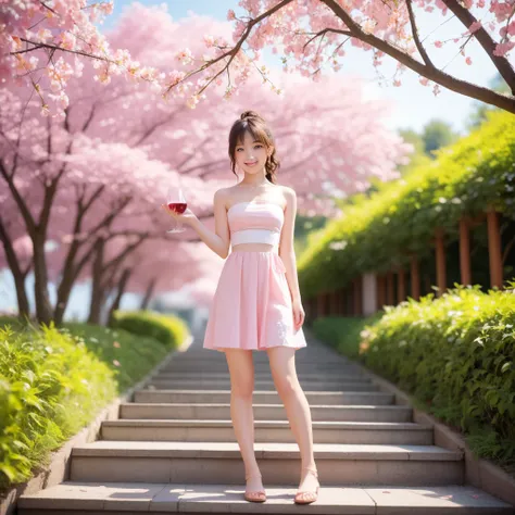  top quality ,A cute girl who remains young 、Smiling cutely、 details , 8k wallpaper,  perfect dynamic configuration,  beautiful detailed eyes, Natural lip shape ,  tight waist、 Female Middle School Student、 slim figure、C cup size breasts、Stylish hairstyle、...