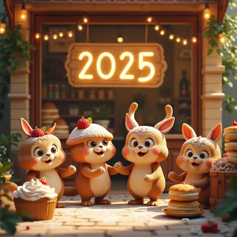 I would like an image that has the number 2025 and has a bakery theme