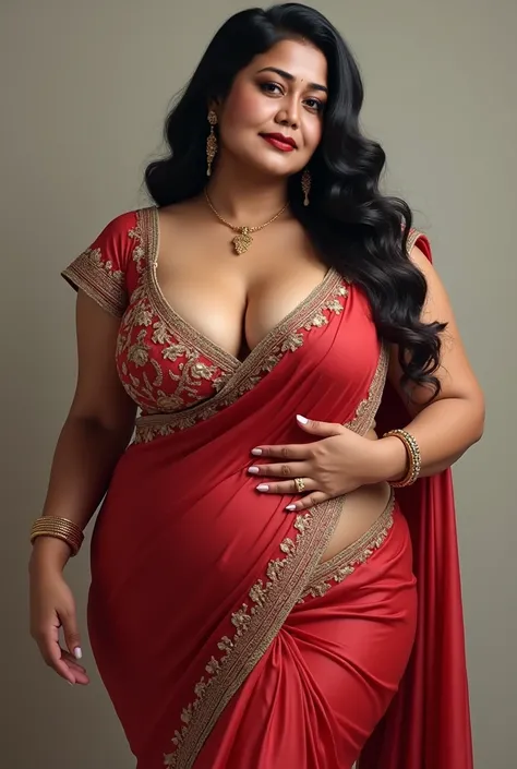 Largest boob cleavage in sharee chubby 
