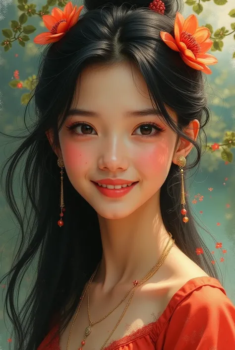 Draw a Vietnamese girl