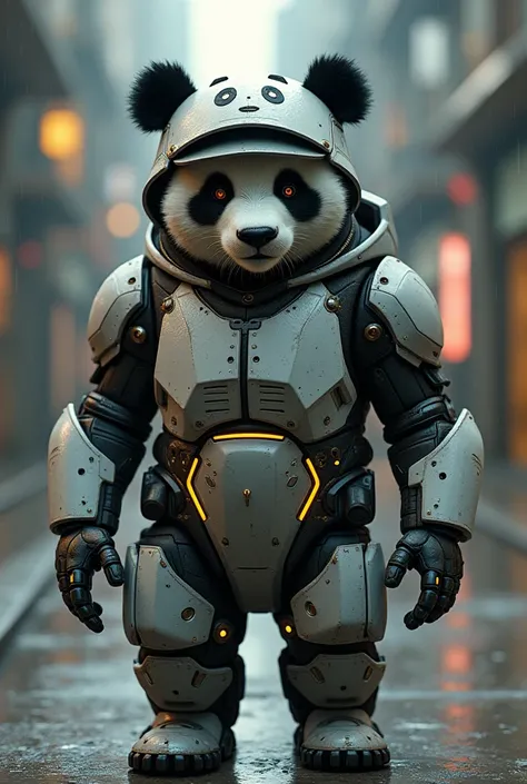 A 3d panda where robotics suit with cap