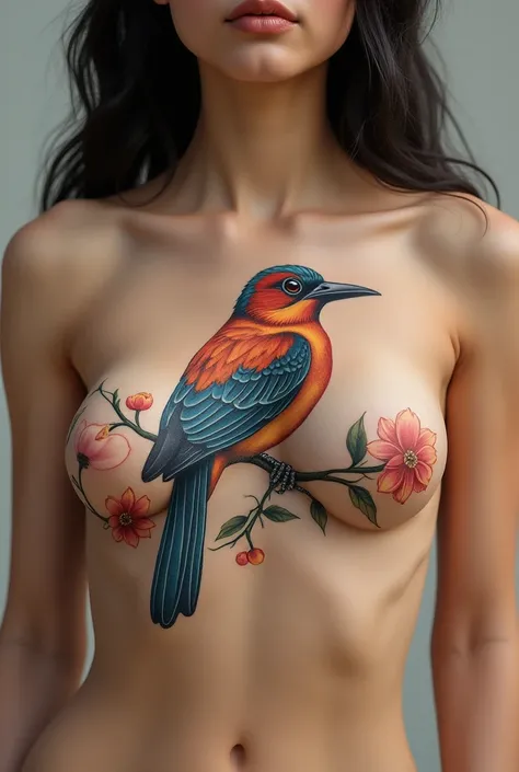 You could put a bird tattoo on a womans torso 