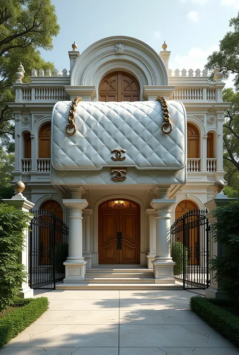 mansion in the shape of a womans chanel bag 