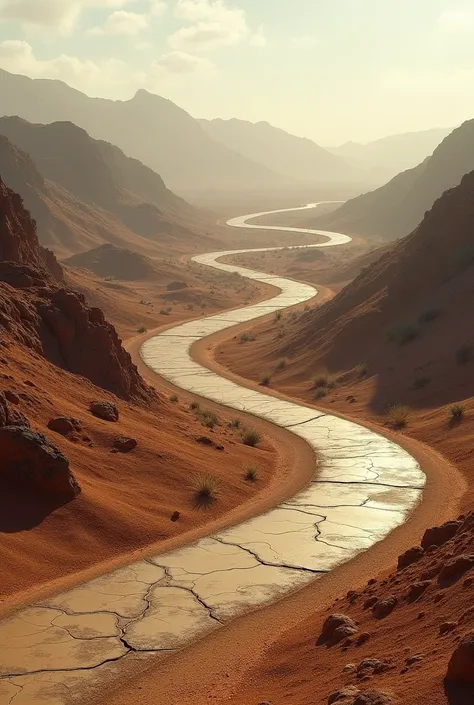 A road on a hill in the middle of the desert 