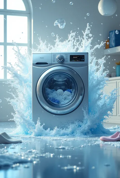 washing machine, Water, Bubbles, Clothes 