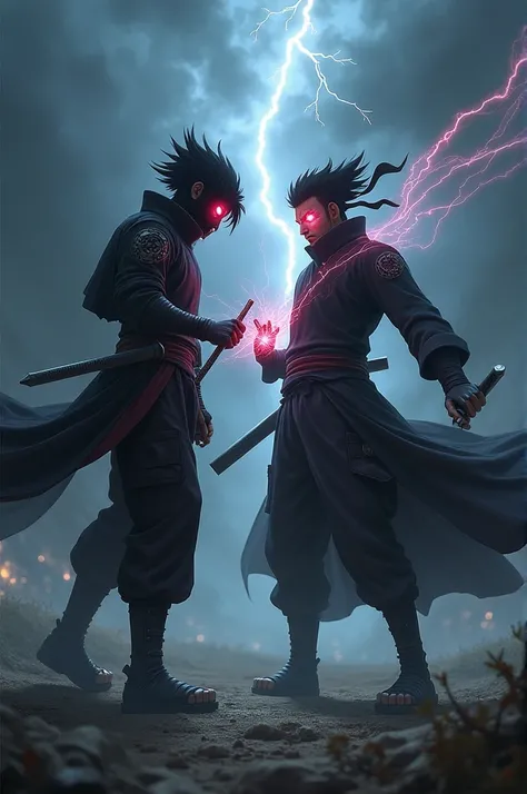 Two ninjas, one called LegendaryHikarubr ,  and the other known by the name Madara Uchiha , , both have Sharingan and are on the same team