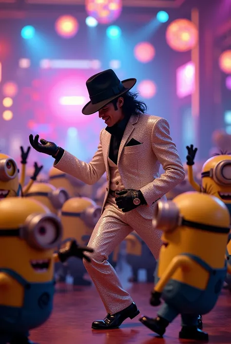 Photo of Michael Jackson partying with the Minions