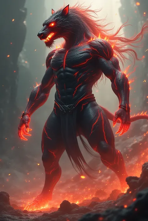 Black horse and red tiger combine together and become hai horsetiger man 
