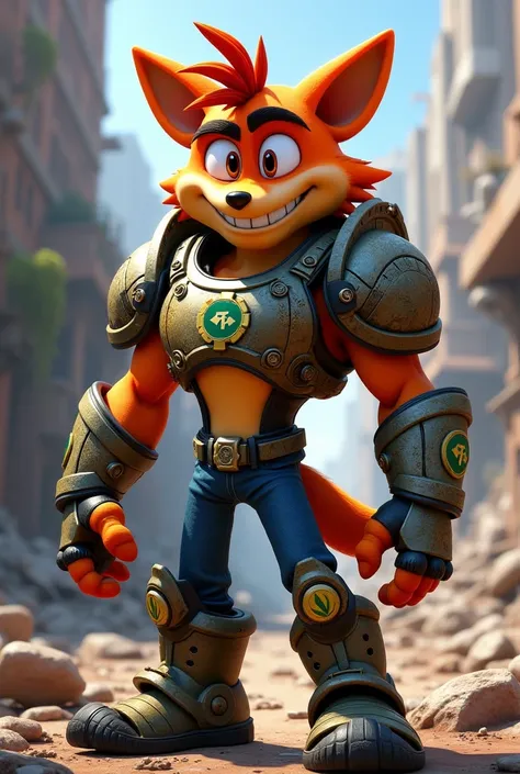 Crash bandicoot con armadura de gears of war 1