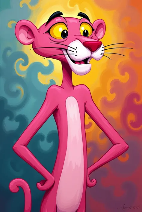 2D animation pink panther gancha