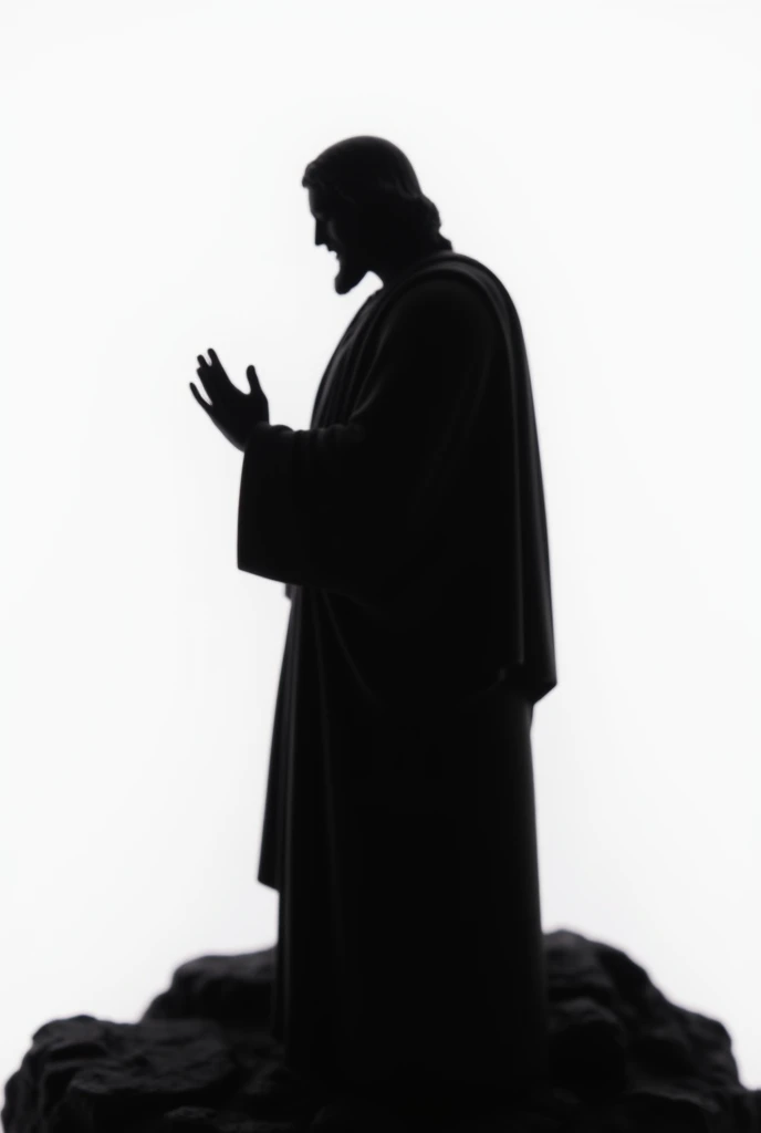 Image of Jesus only the silhouette in black and white to paint or draw 