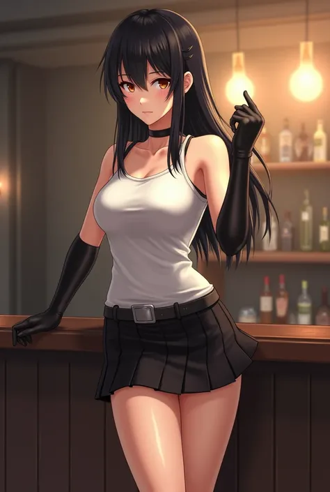 1. Specific Details ：

theme：
 - Female characters in their early 20s
- Athletic and 、 supple muscular physique
- Approximately 167 cm tall

Evolved from composition element ：
 - white tank top and black miniskirt
- reddish brown boots and black gloves
- S...