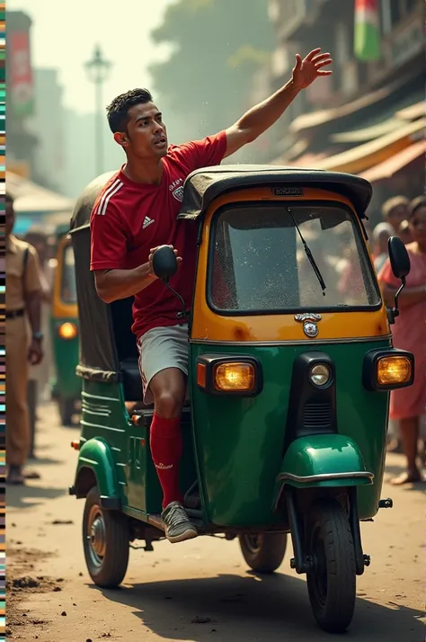 Cristiano ruining auto rickshaw in india 