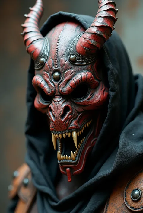 Can you make a demon mask in the punk metal theme 