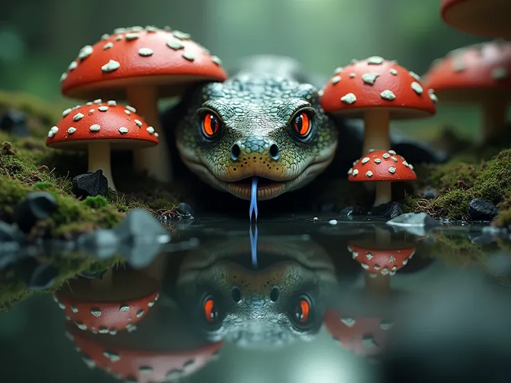 SNAKE FACE IN AMANITAS MIRROR