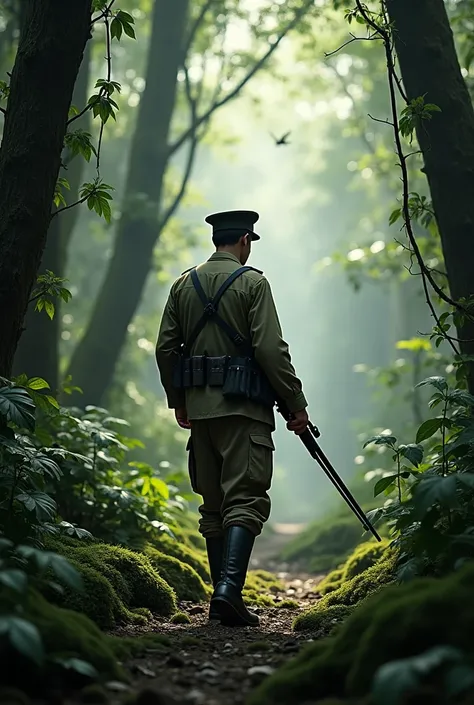 A japani ww2 army man in jungle