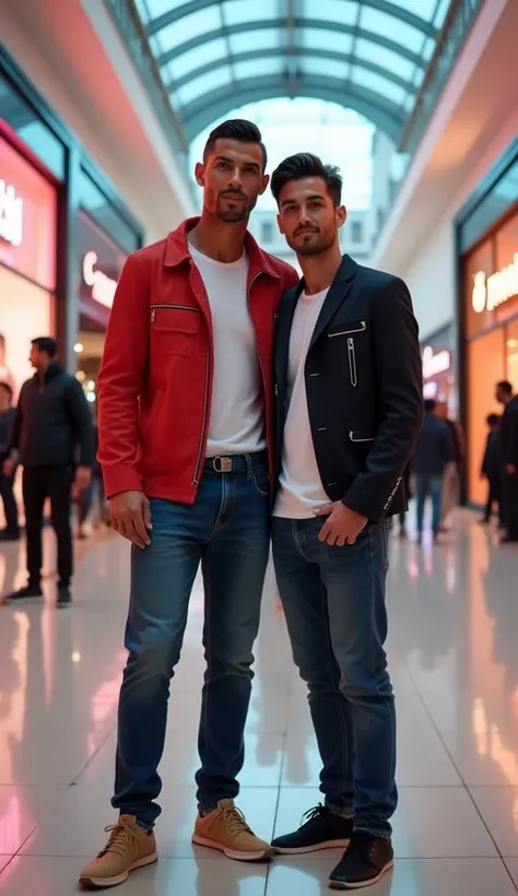 Cristiano Ronaldo possess with Harry Uyanwanne possess to take a picture at a mall in Madeira,Potugal