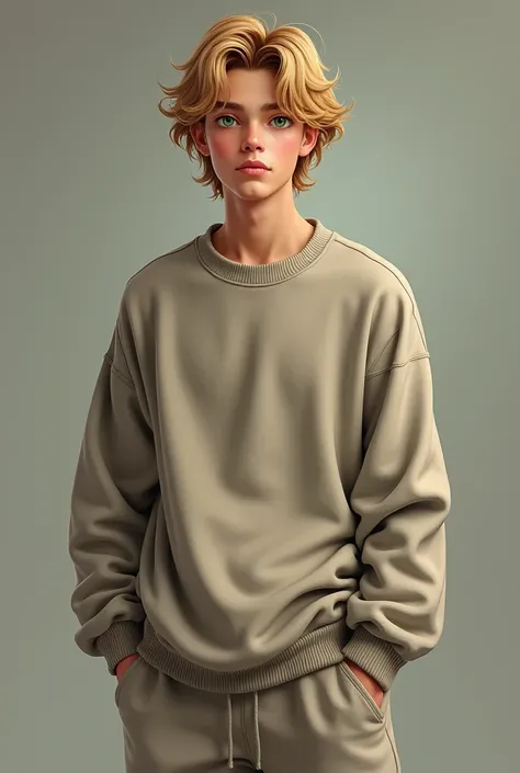 
Age: 19 years old
Sex: Male
Physical appearance: 56 feet tall, slim, Wavy  blonde hair, green eyes, wearing an oversized pull over with sweatpants