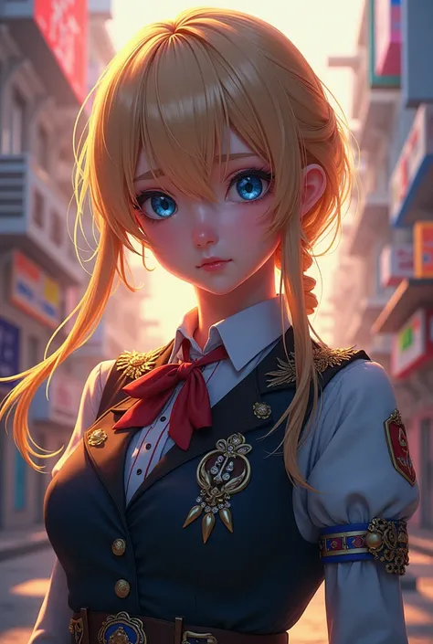 (masterpiece, best_quality:1.2), 1girl, solo, school_girl, cosplay_outfit, blonde_hair, blue_eyes, detailed_face, intricate_details, photorealistic, cinematic_lighting, vibrant_colors, high_resolution