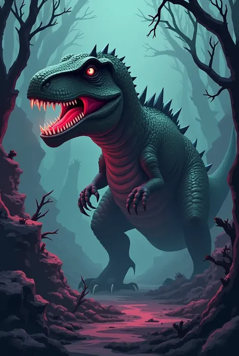 Not like that, I want a 3D dinosaur, but with larger pixels, similar to the old games, and I want it to be horror. 