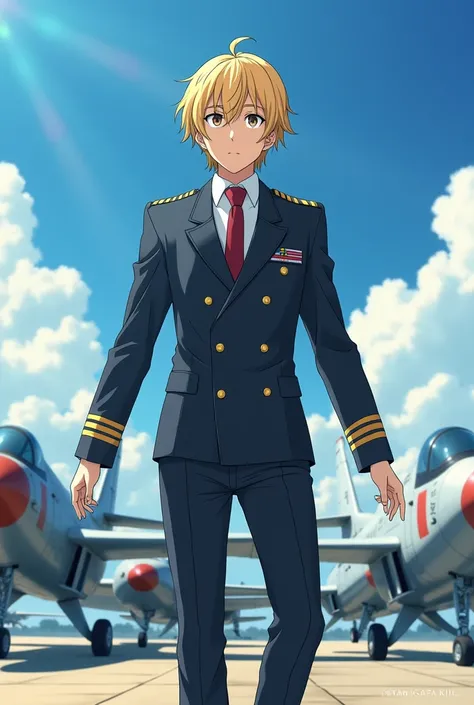 Kise Ryouta from Kuroko no Basket as a pilot but not inside the plane