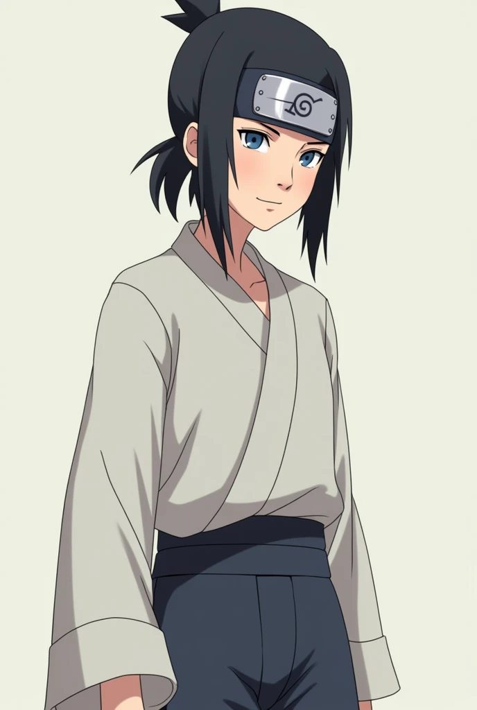  Create an original character from Narutos Hyūga Clan . He must be a 30-year-old ninja, a man and a skilled one.,  with a Byakugan visible in her eyes  (typical of the clan ),  with a calm and focused expression .  Her hair must be dark and smooth , Short ...