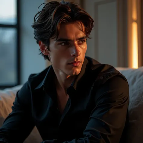  Image of a SEXY man XAVIER Serrano extremely handsome young man , the resemblance to Xavier Serrano,  marked jaw, and big,  thick legs,  profile and small nose ,  marked jaw,  brown eyes, PIEL BLANCA,  thick lips , VERY masculine, PIEL BLANCA,  extremely ...