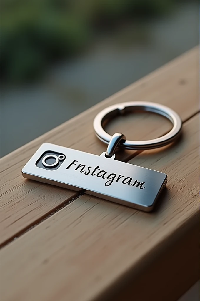 basit keychain name plat with Instagram logo
