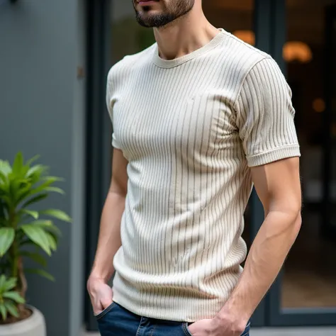 Ribbed ribbed fabric shirt