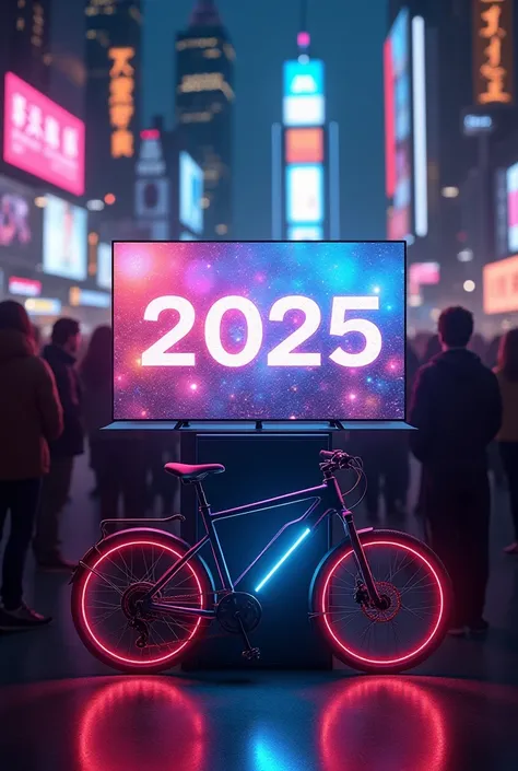 Add Happy new year 2025 and tvs bike