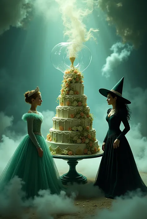 wicked movie glinda elphaba cake i want it with a bubble in the top like glinda