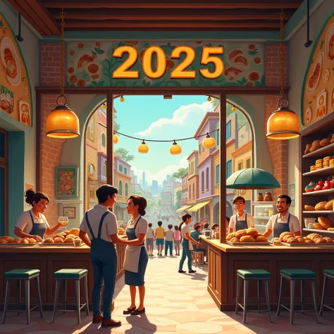 An image that says 2025 and a bakery in Latin America