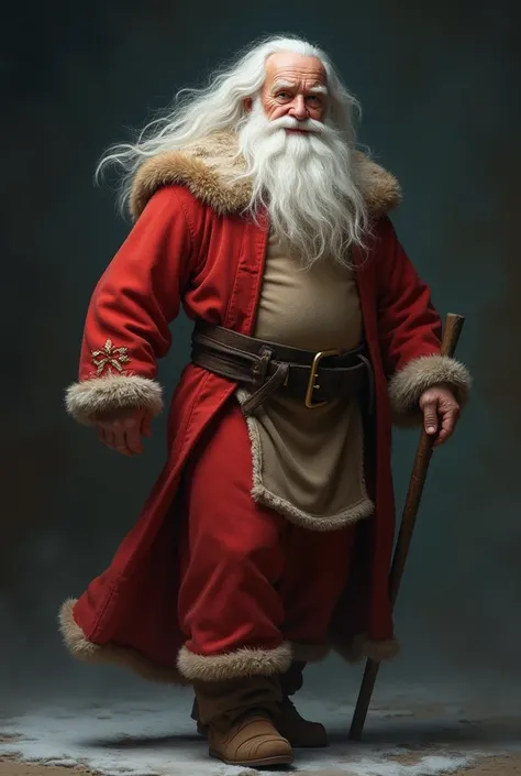 a full-length Full-Body Realistic, Highly Detailed Life-like photo of an anatomically accurate & Realistic old fat handsome muscular Michelangelo grandpa with a snow-white beard and snow-white hair flowing in the wind, up-close portrait, walking tall and p...