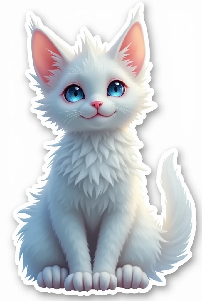 Mystical cat,   white background,  sticker