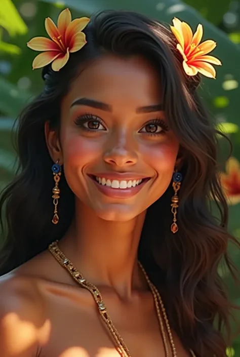 Polynesian woman smiling